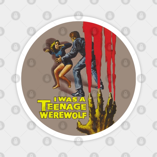 I Was a Teenage Werewolf Movie Poster Magnet by MovieFunTime